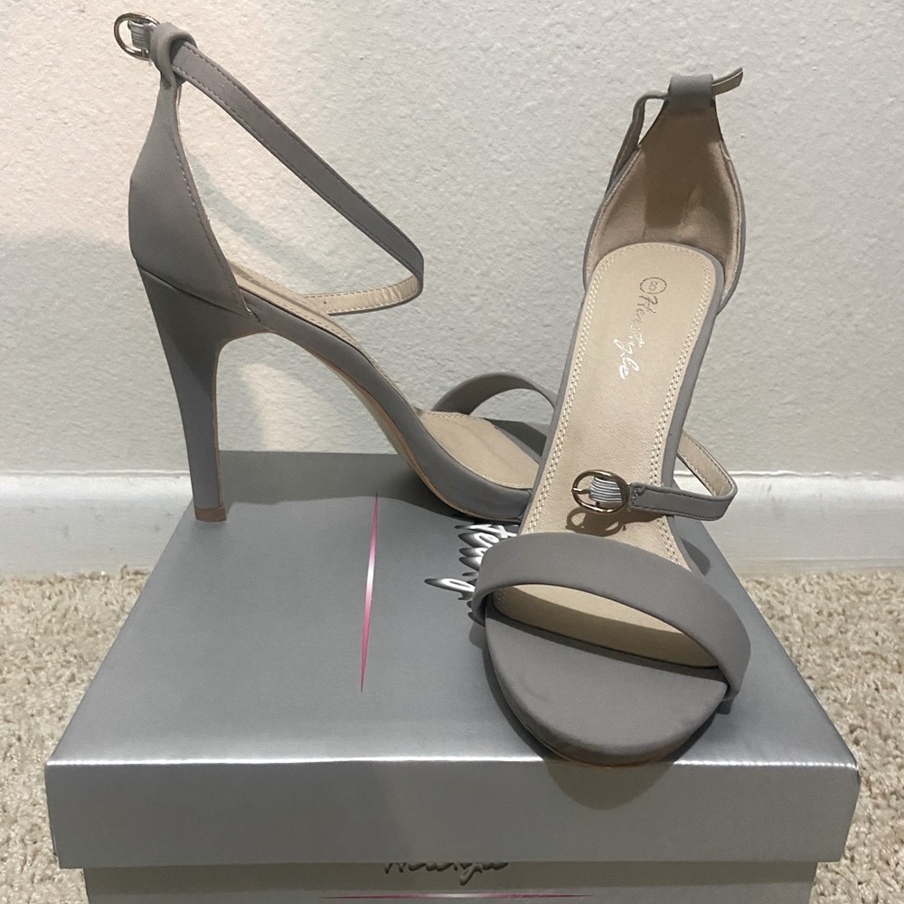 Grey heels size 8
